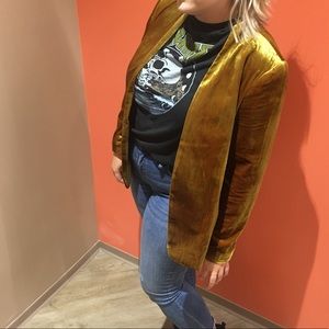 Loft • gold velvet blazer • size XL